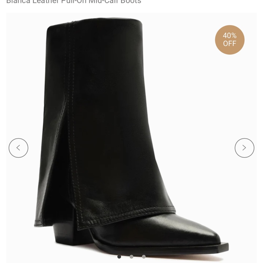 Arezzo (Bianca) Leather Pull-on Boots - Black*NEW*